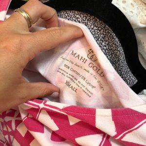 Pink and white patterned dress